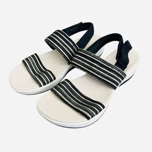 Clarks Arla Stroll Sandals Women's 9M Black Combi Slingback Fabric A31